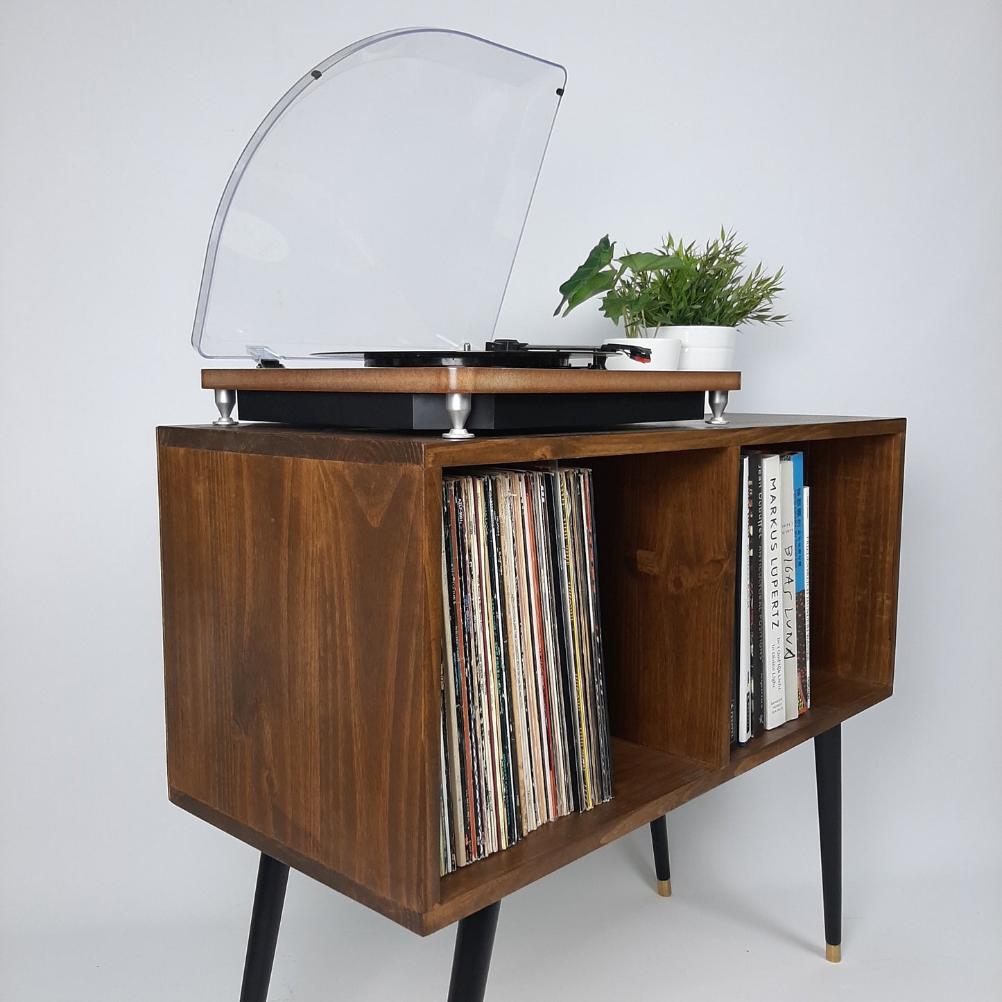 Walnut Sideboard Open | Dansette Legs Edition