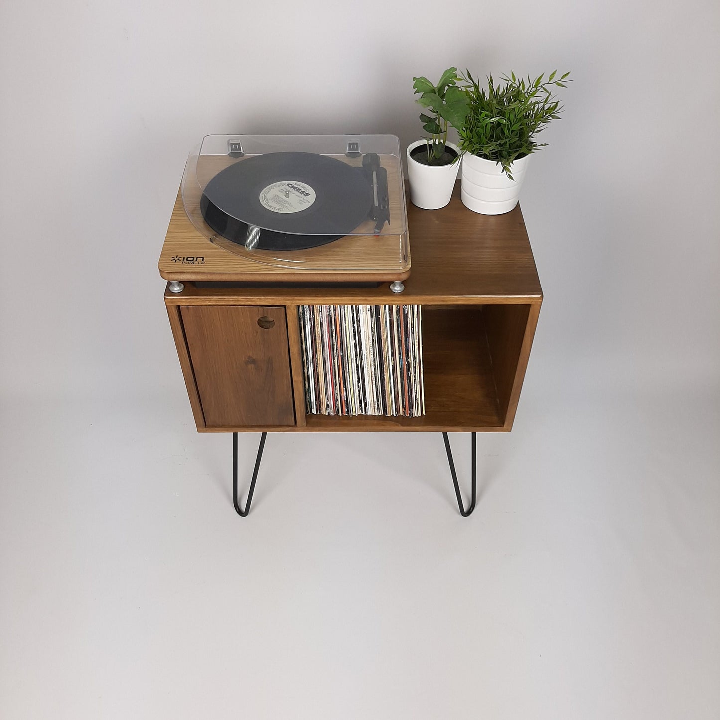 Classic Hairpin Leg Table | Media Console | Vinyl Record Storage | Small TV Stand | Wooden Sideboard | Credenza