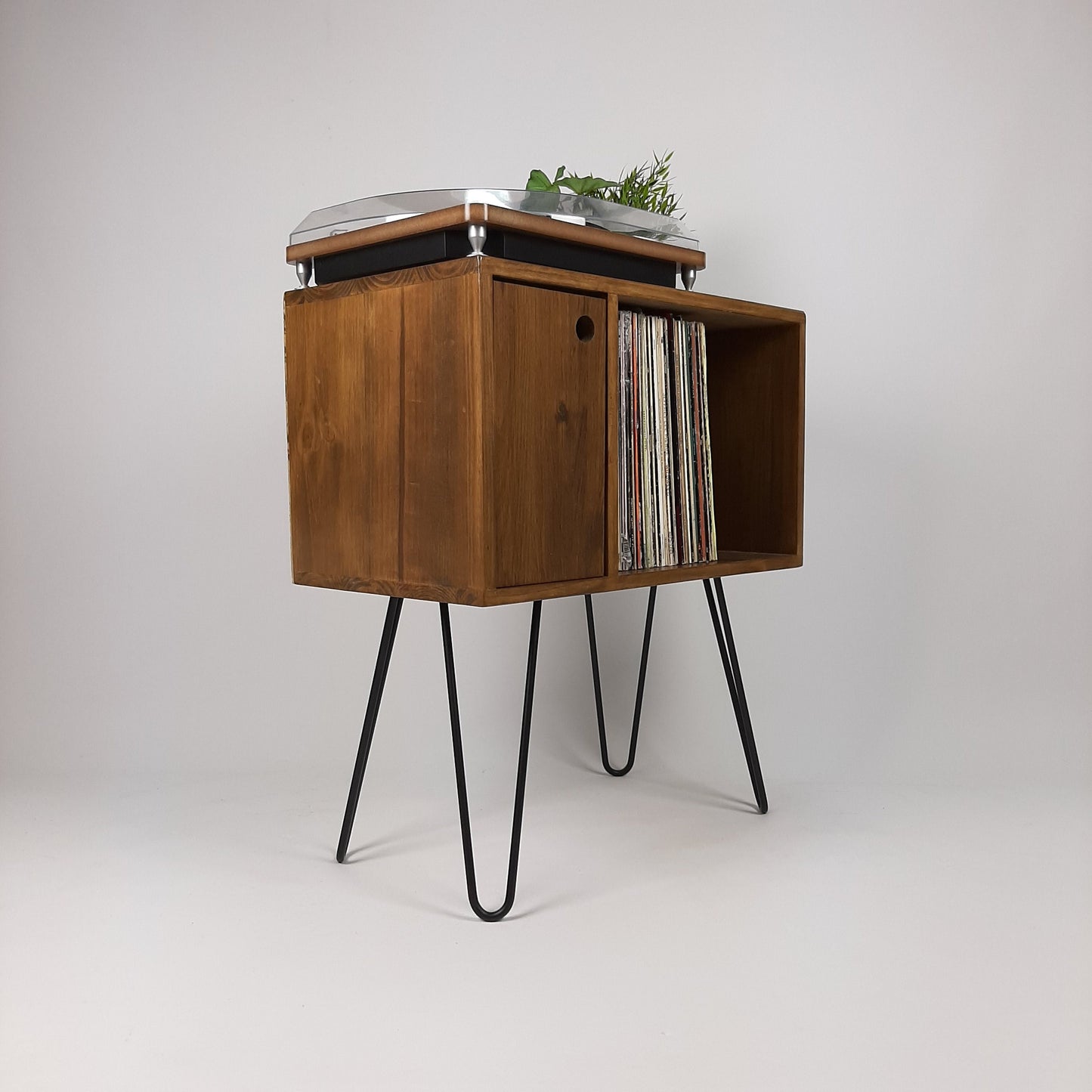 Classic Hairpin Leg Table | Media Console | Vinyl Record Storage | Small TV Stand | Wooden Sideboard | Credenza