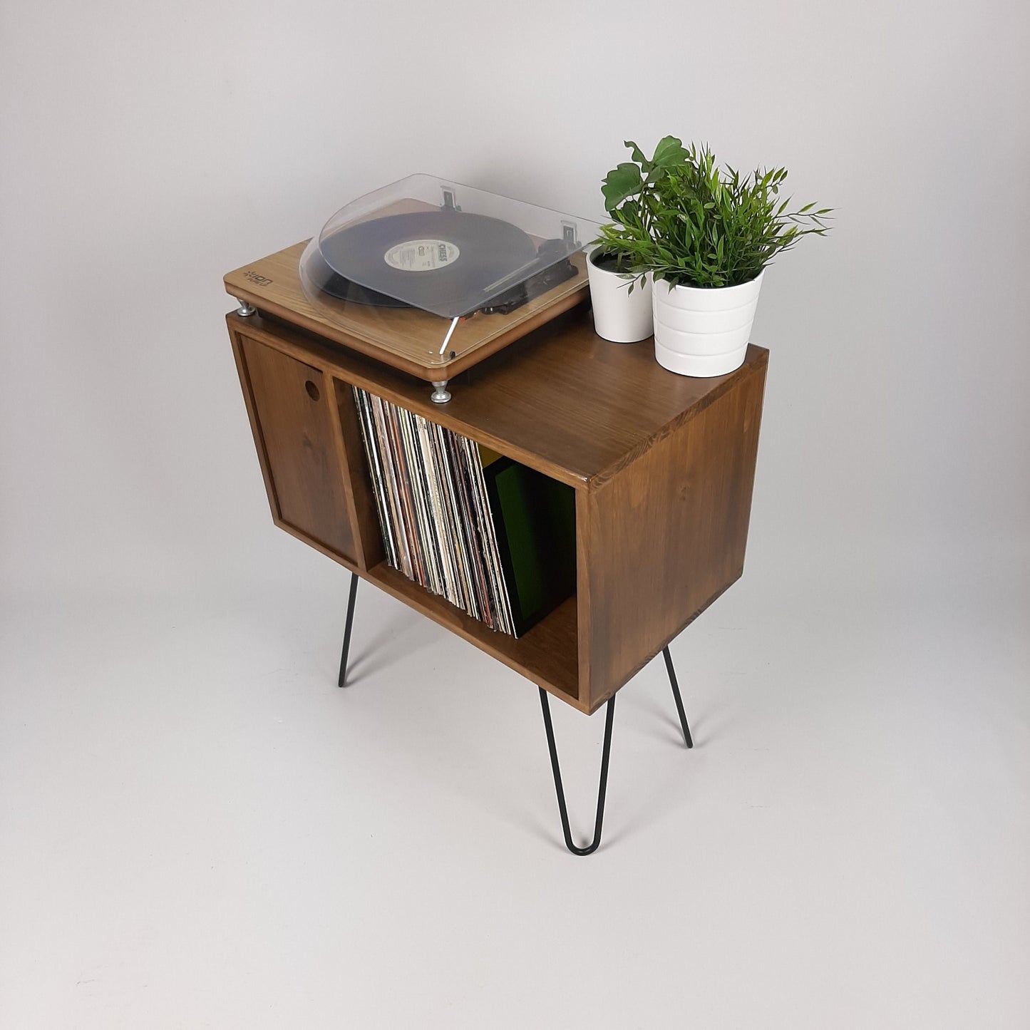 Classic Hairpin Leg Table | Media Console | Vinyl Record Storage | Small TV Stand | Wooden Sideboard | Credenza