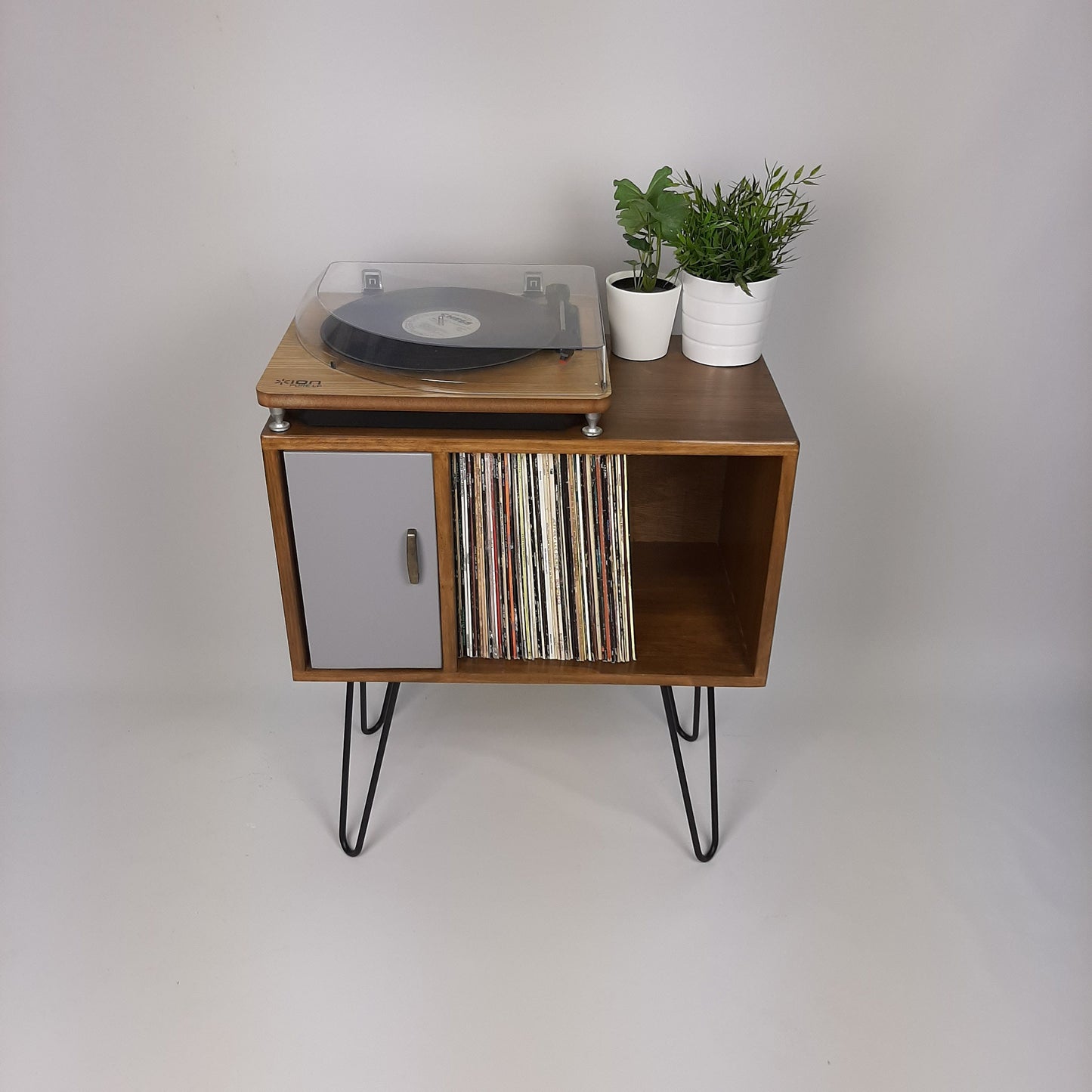 Classic Hairpin Leg Table | Grey Door | Vinyl Record Storage | Small TV Stand | Wooden Sideboard | Credenza