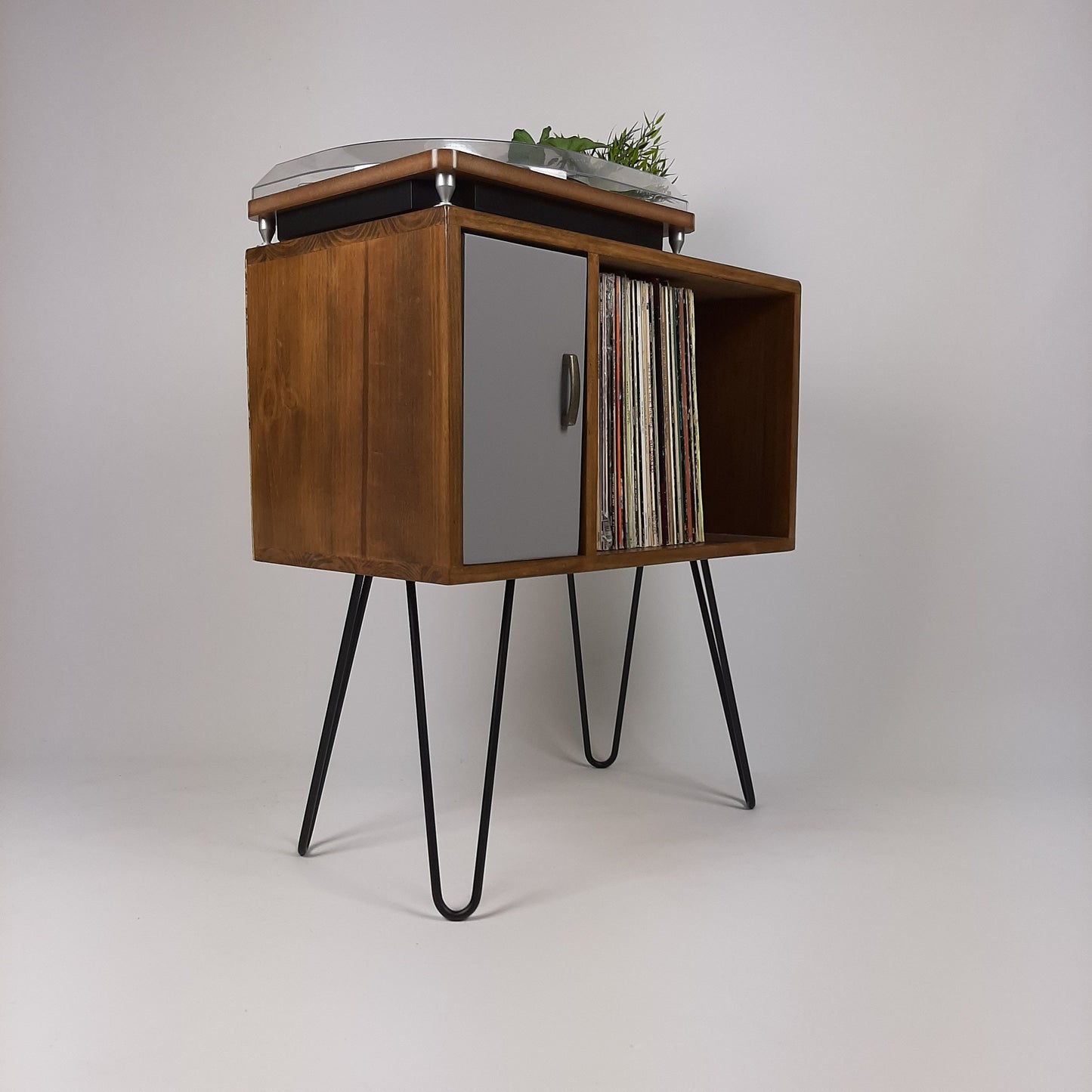 Classic Hairpin Leg Table | Grey Door | Vinyl Record Storage | Small TV Stand | Wooden Sideboard | Credenza