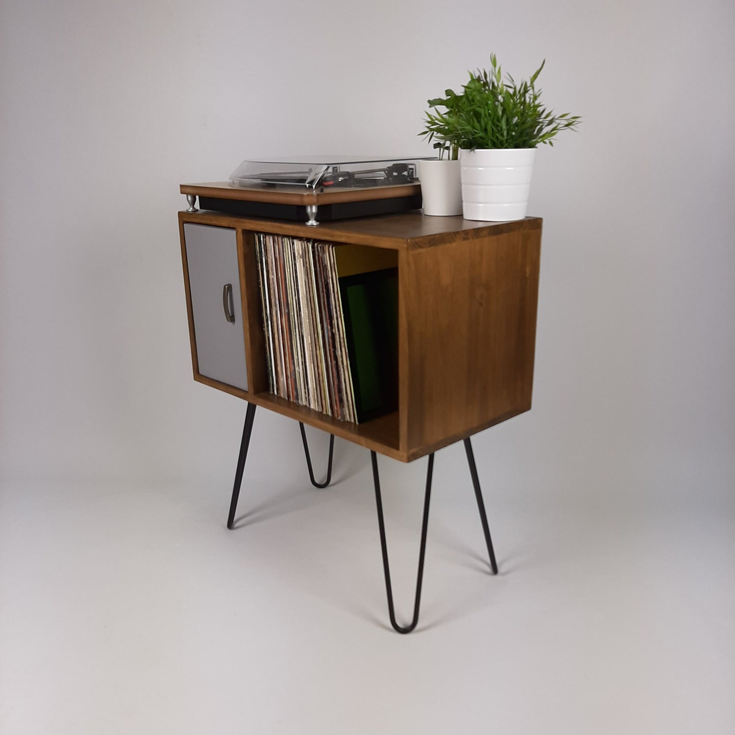 Classic Hairpin Leg Table | Grey Door | Vinyl Record Storage | Small TV Stand | Wooden Sideboard | Credenza