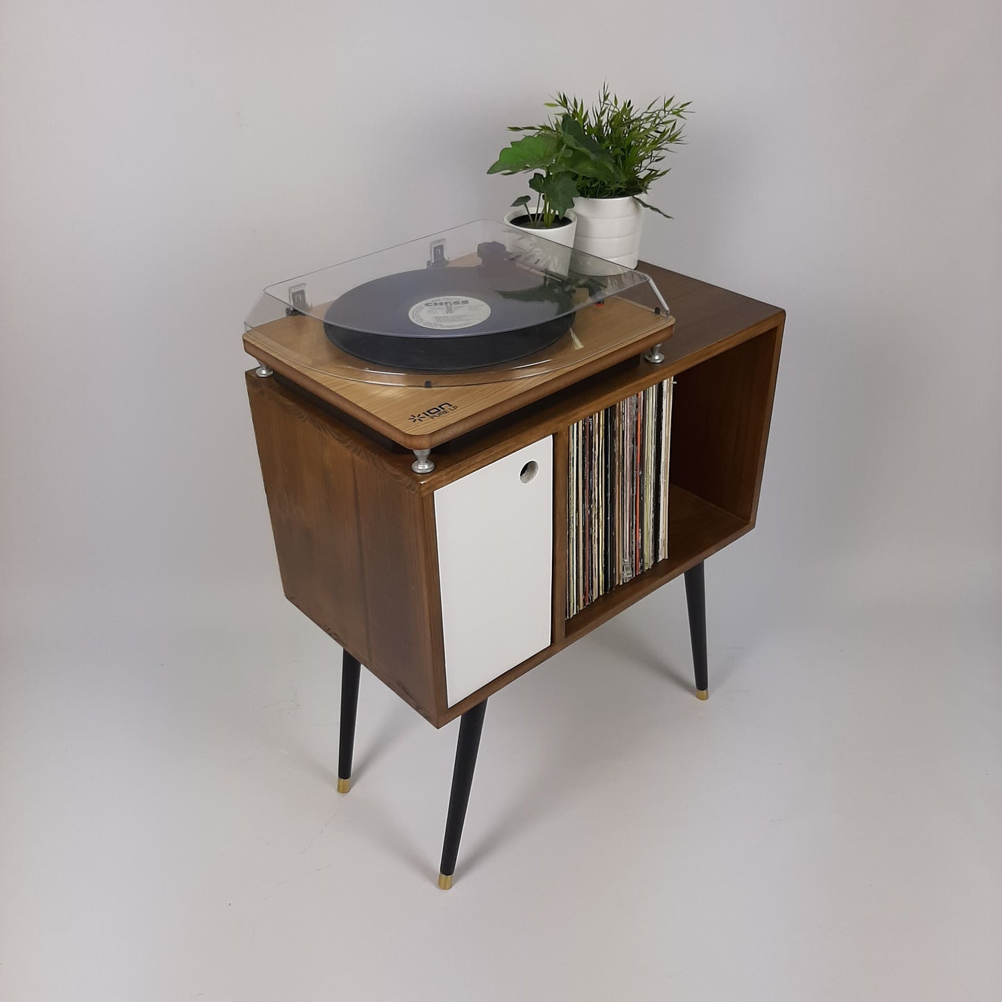 Compact Walnut Sideboard | Minimalist Media Console | Vinyl Record Storage | TV Stand | Solid Wood Sideboard