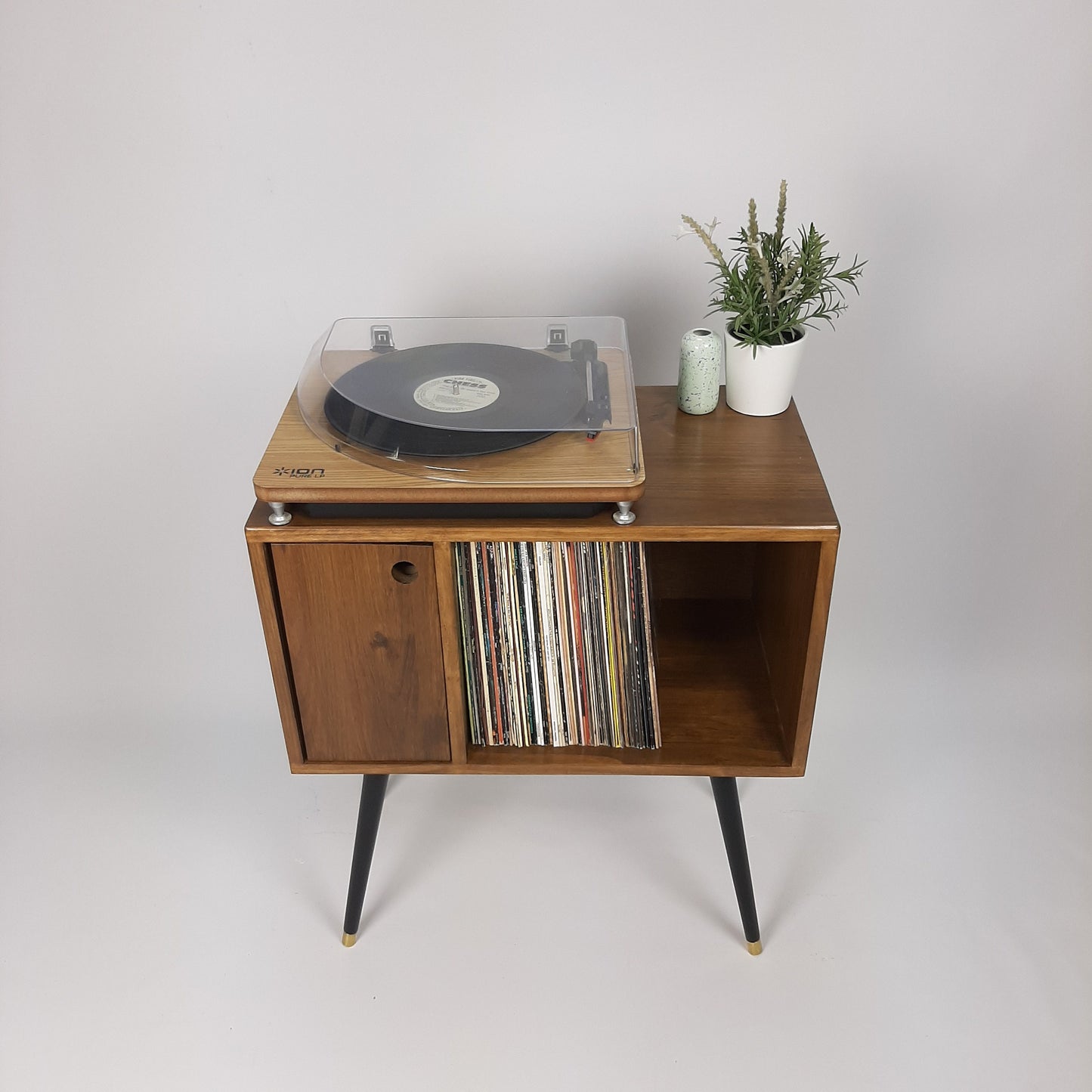 Compact Classic Sideboard | Media Console | Media Console with Black Legs | Mid Century Modern Design |