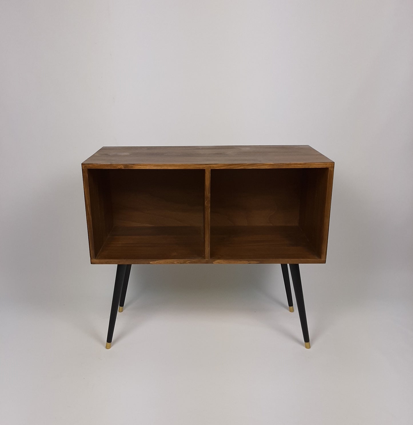 Walnut Sideboard Black Haipin Legs Table | Maple Sideboard | Media Console | Mid Century Modern Vinyl Storage | Mid Century Sideboard