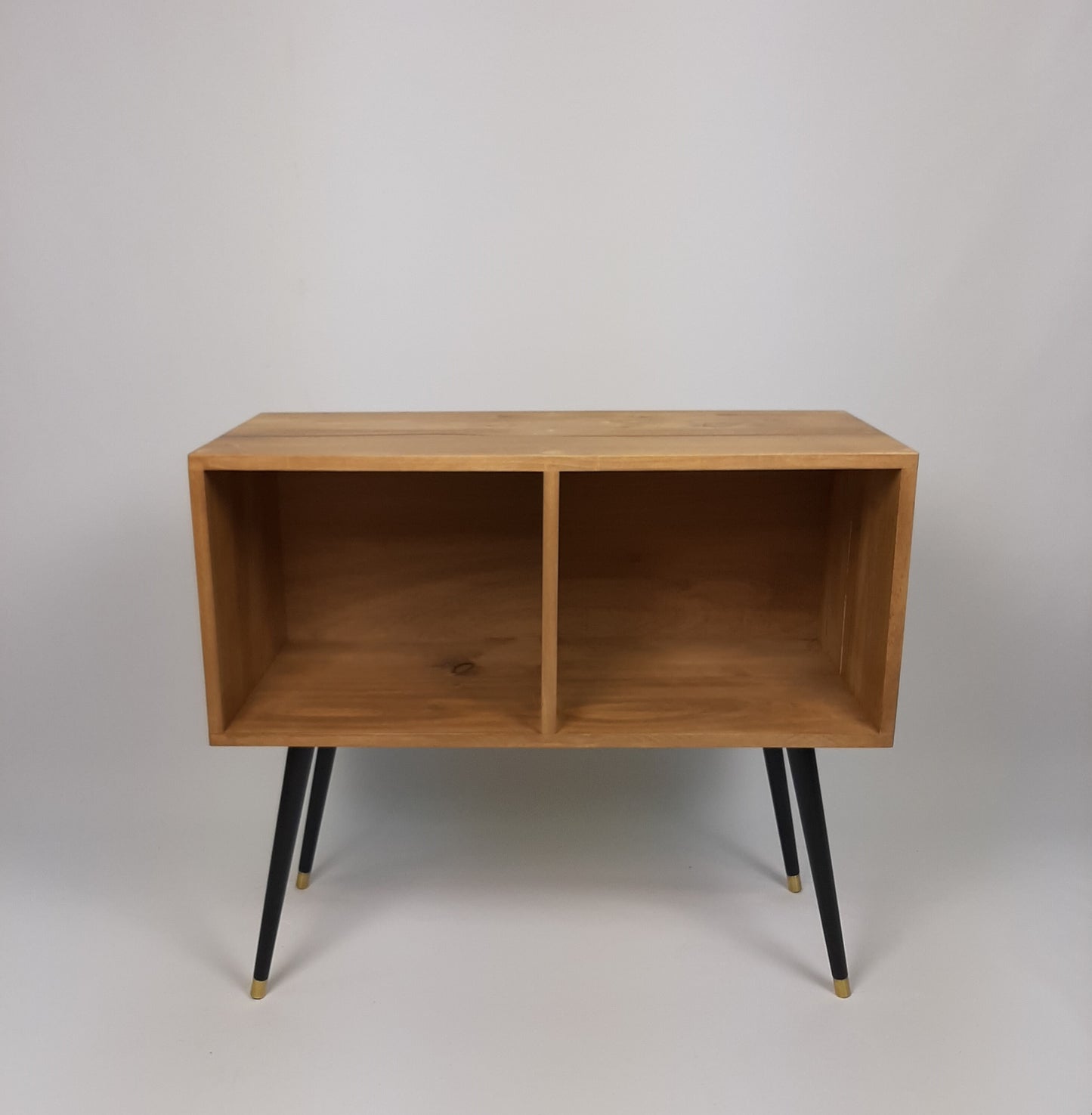 Oak Sideboard w/ Black Mid Century Legs | Classic Style | Vinyl Record Table