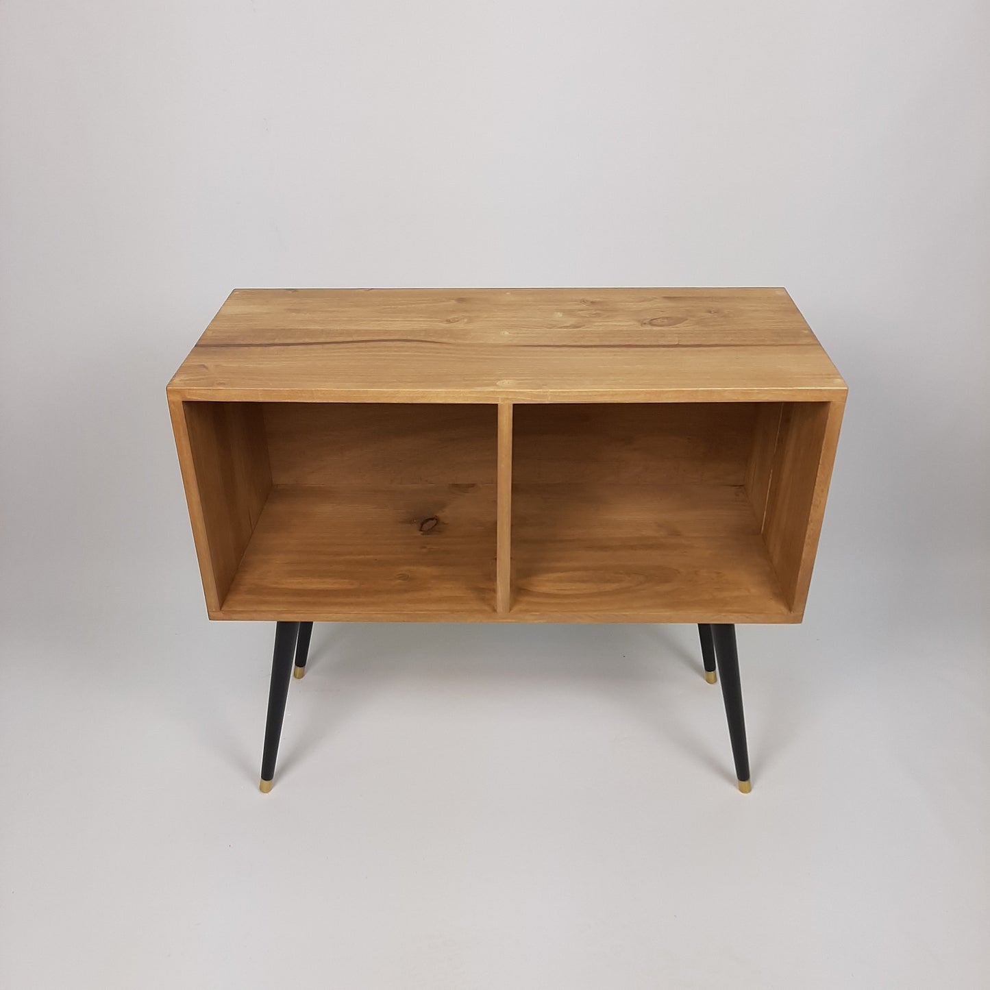 Oak Sideboard w/ Black Mid Century Legs | Classic Style | Vinyl Record Table