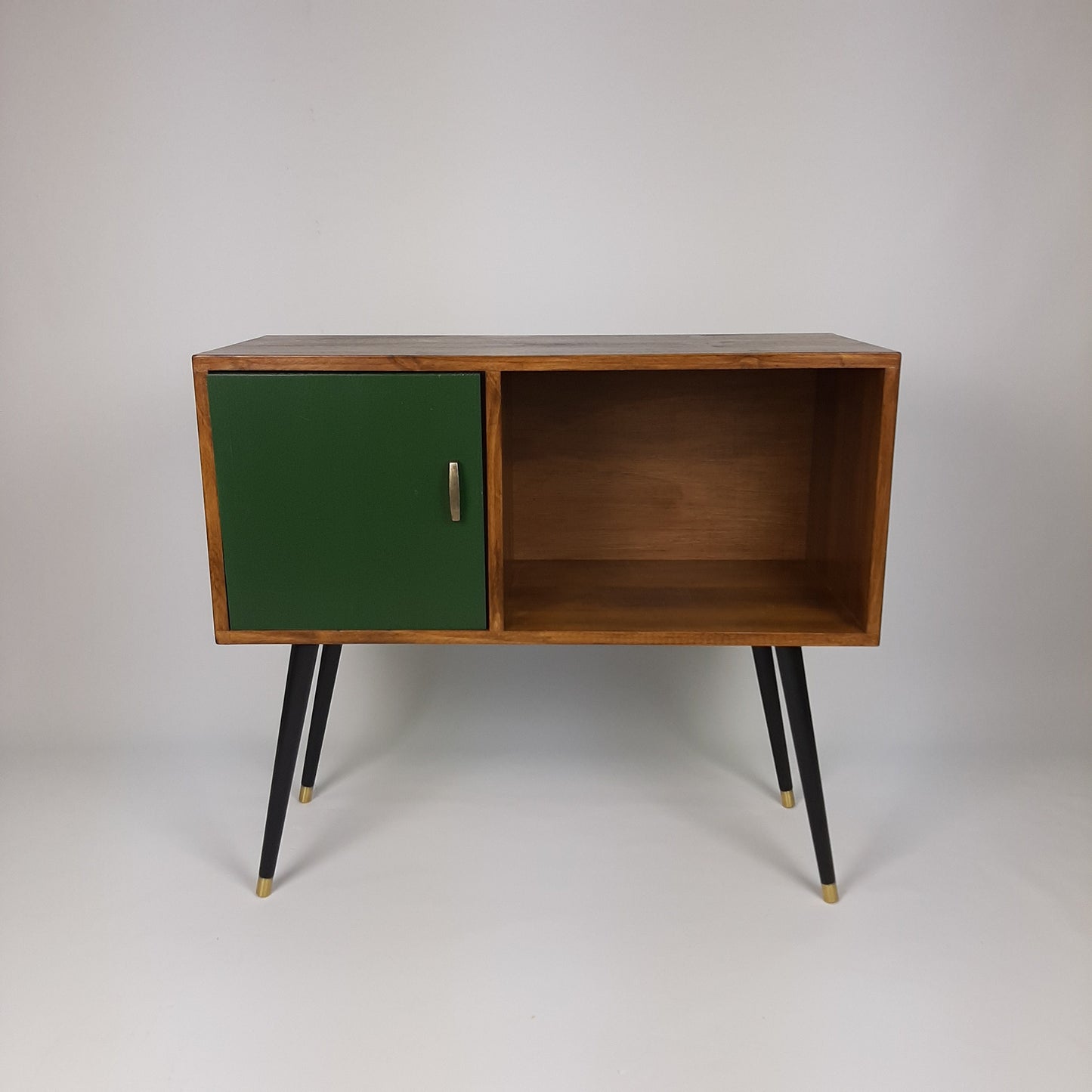 Walnut Sideboard | Green Door Brass Handle and Dansette Legs | Record Table | TV Stand