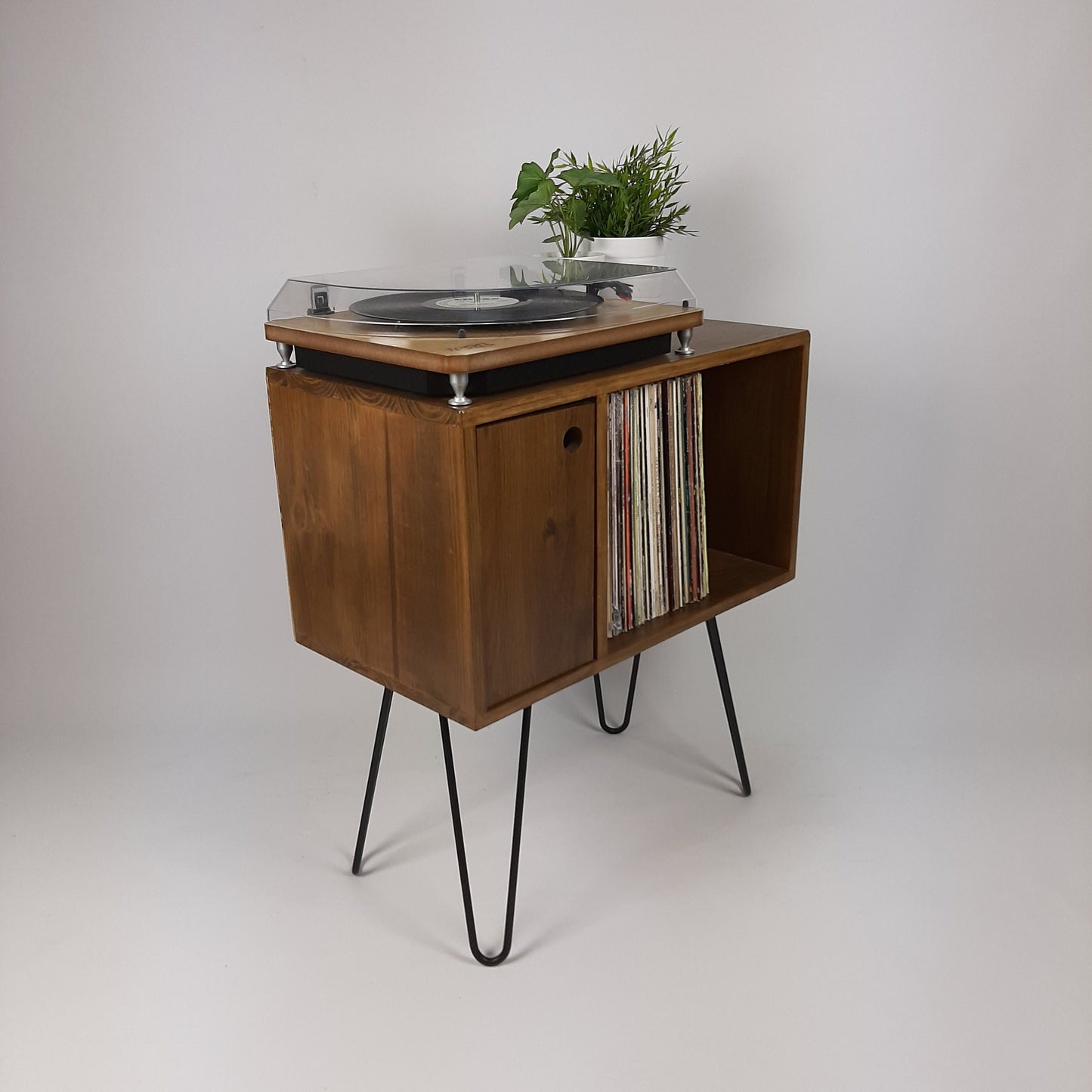 Classic Hairpin Leg Table | Media Console | Vinyl Record Storage | Small TV Stand | Wooden Sideboard | Credenza