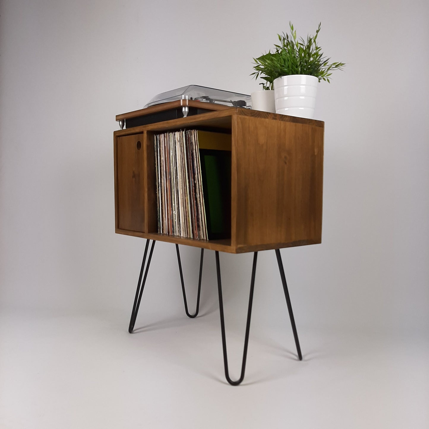 Classic Hairpin Leg Table | Media Console | Vinyl Record Storage | Small TV Stand | Wooden Sideboard | Credenza
