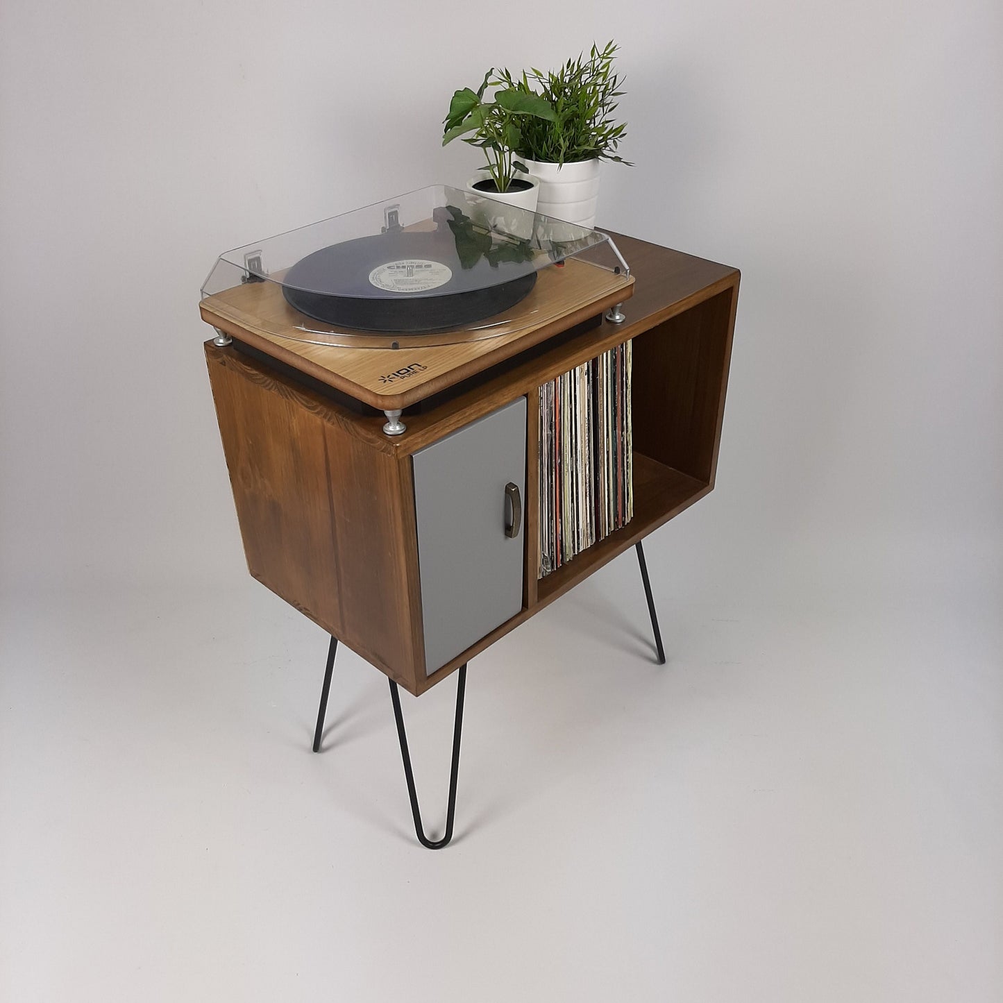 Classic Hairpin Leg Table | Grey Door | Vinyl Record Storage | Small TV Stand | Wooden Sideboard | Credenza