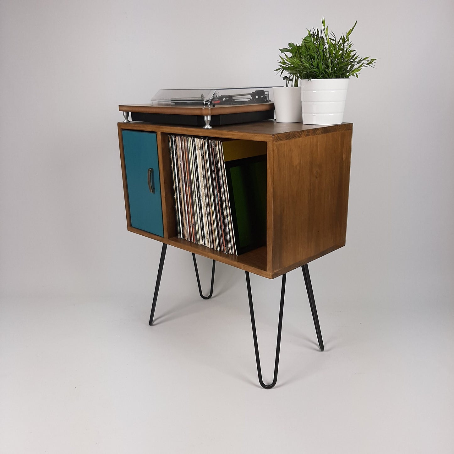 Classic Hairpin Leg Table | Blue Door | Vinyl Record Storage | Small TV Stand | Wooden Sideboard | Credenza