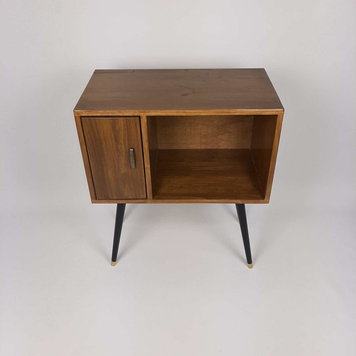 Compact Classic Sideboard with Brass Handle | Media Console | Media Console with Black Legs | Mid Century Modern Design |