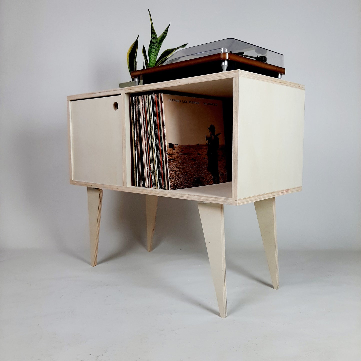 Minimalist Sideboard | Beech Plywood | Vinyl Record Storage | Neutral Credenza | TV Stand