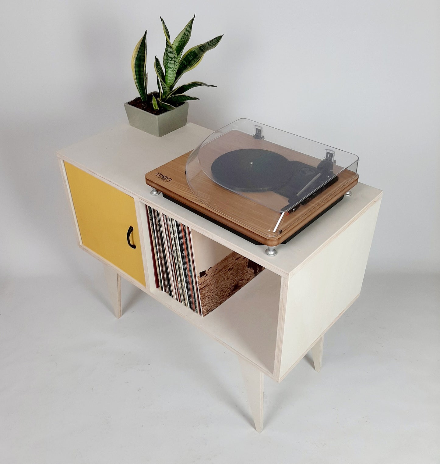 Minimalist Sideboard | Yellow Door | Vinyl Record Storage | Neutral Credenza | TV Stand