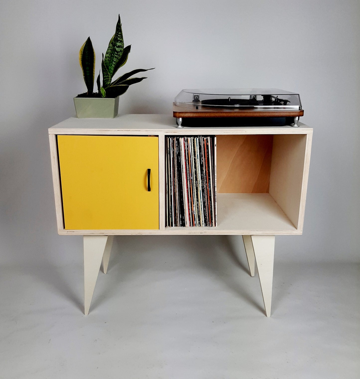 Minimalist Sideboard | Yellow Door | Vinyl Record Storage | Neutral Credenza | TV Stand