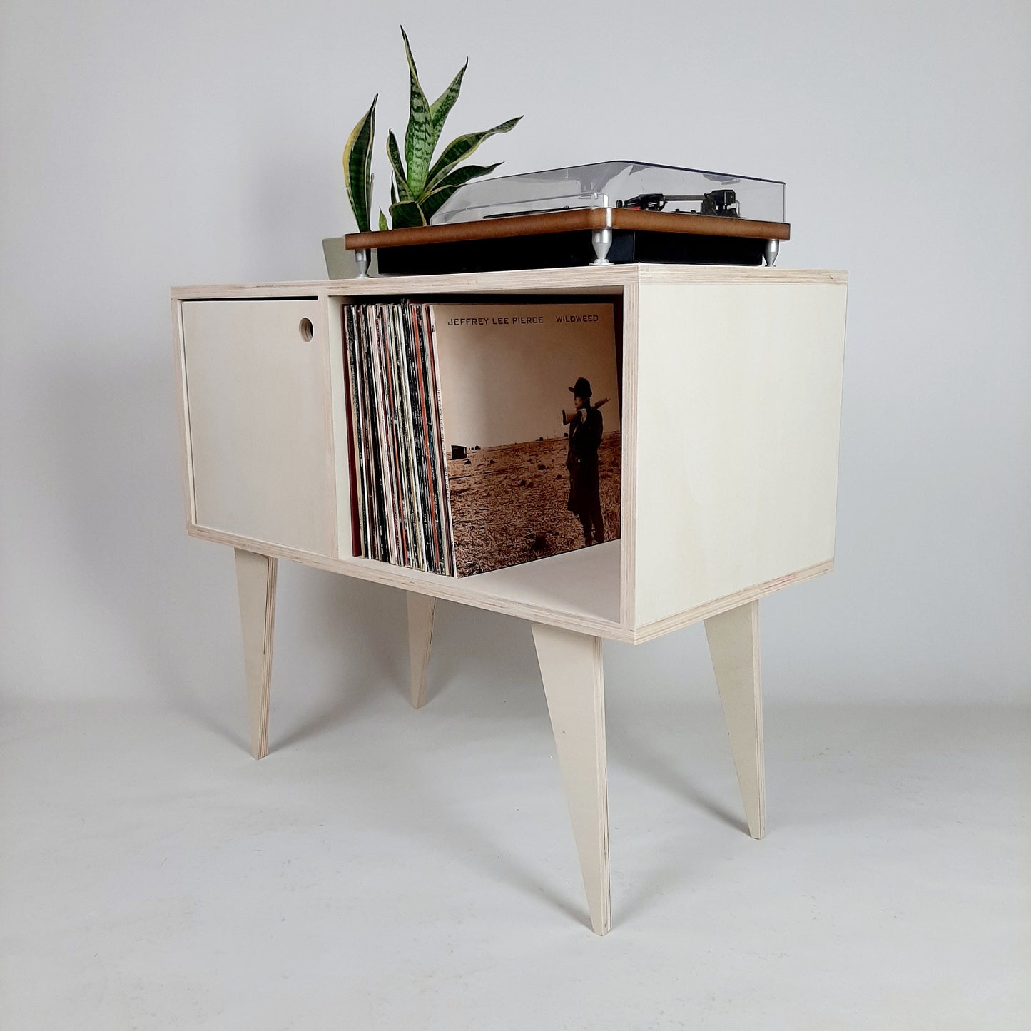 Minimalist Sideboard | Beech Plywood | Vinyl Record Storage | Neutral Credenza | TV Stand