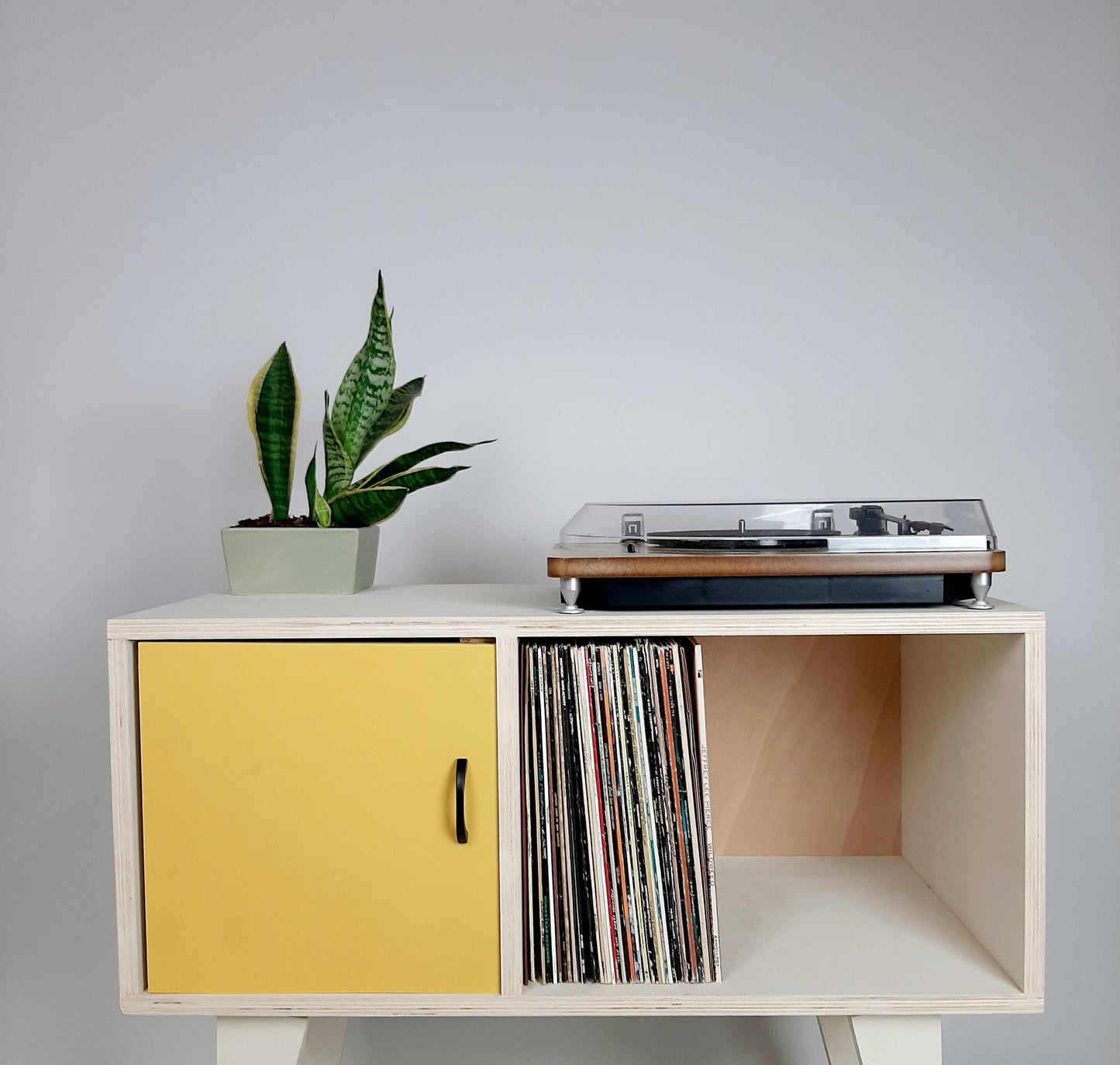 Minimalist Sideboard | Yellow Door | Vinyl Record Storage | Neutral Credenza | TV Stand