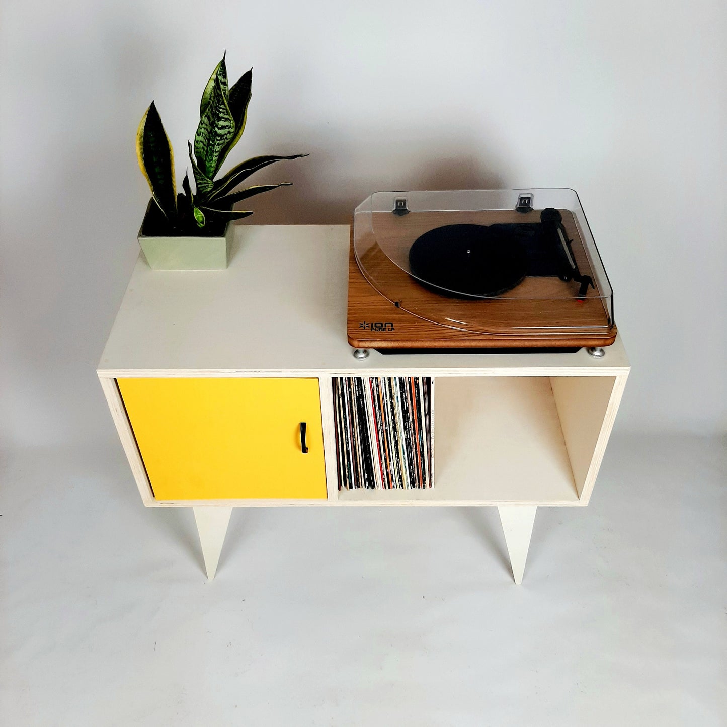 Minimalist Sideboard | Yellow Door | Vinyl Record Storage | Neutral Credenza | TV Stand