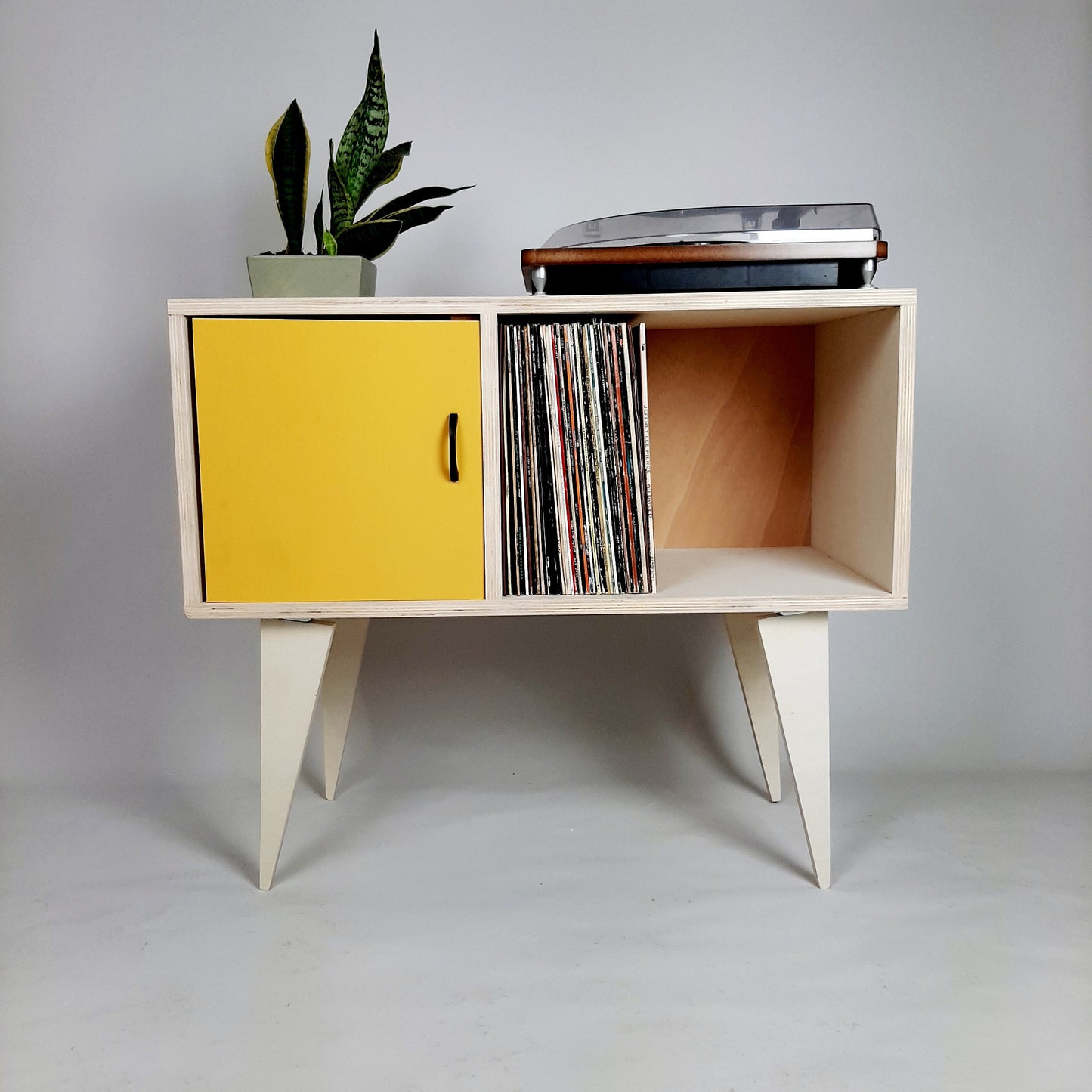 Minimalist Sideboard | Yellow Door | Vinyl Record Storage | Neutral Credenza | TV Stand