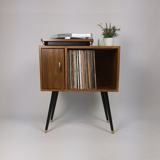 Compact Classic Sideboard with Brass Handle | Media Console | Media Console with Black Legs | Mid Century Modern Design |