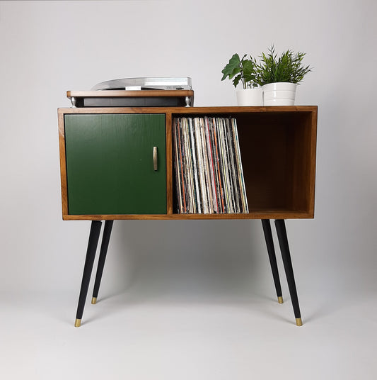 Walnut Sideboard | Green Door Brass Handle and Dansette Legs | Record Table | TV Stand
