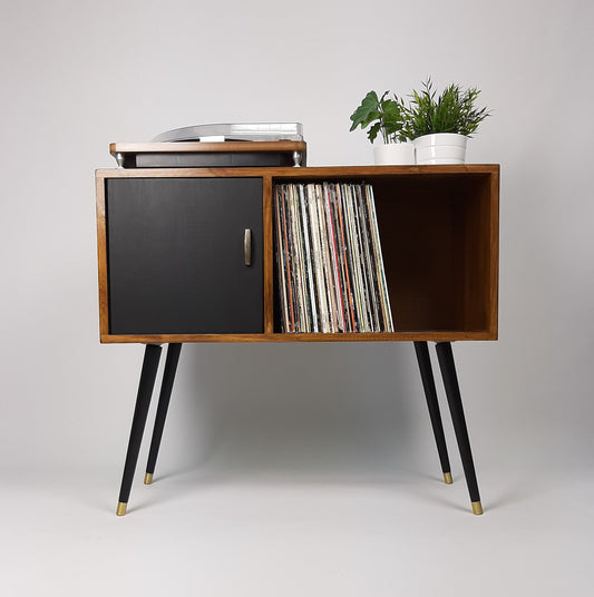 Walnut Sideboard | Black Door and Dansette Legs | Record Cabinet | Vinyl Cabinet | TV Stand