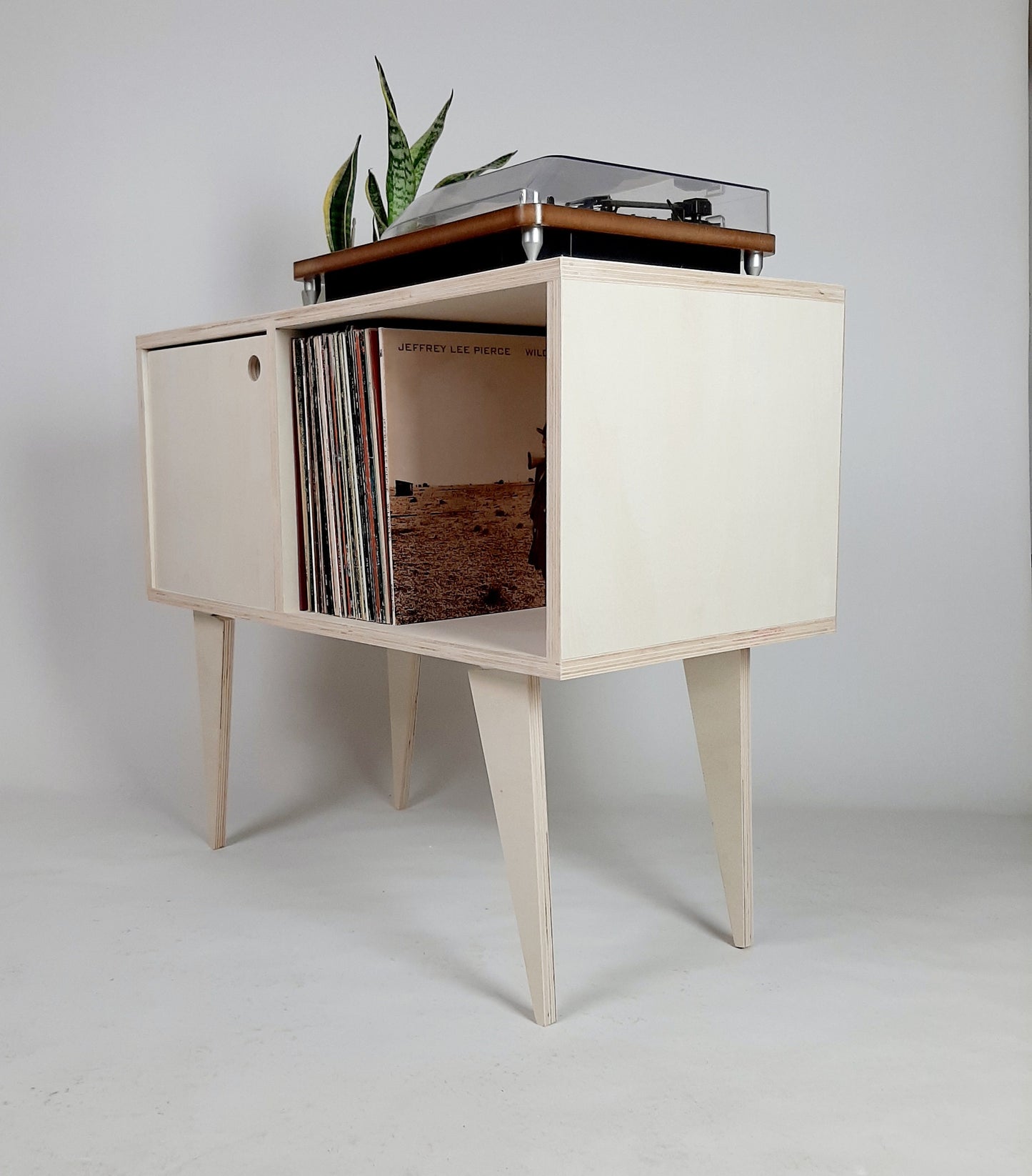 Minimalist Sideboard | Beech Plywood | Vinyl Record Storage | Neutral Credenza | TV Stand